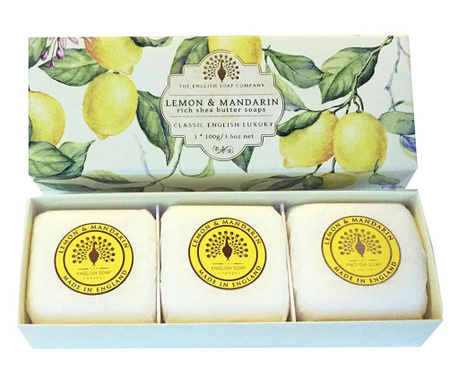 Луксозни растителни сапуни english soap company Лимон и Мандарина 3х100 гр  no