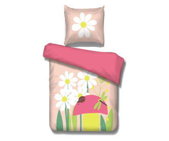 Set de pat pentru copii Single Extra Vipack, Spring, bumbac, roz, 195x85x75 cm