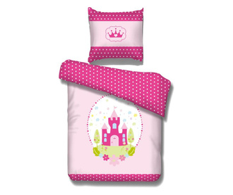Set de pat pentru copii Single Extra Vipack, Princess, bumbac, roz, 195x85x75 cm