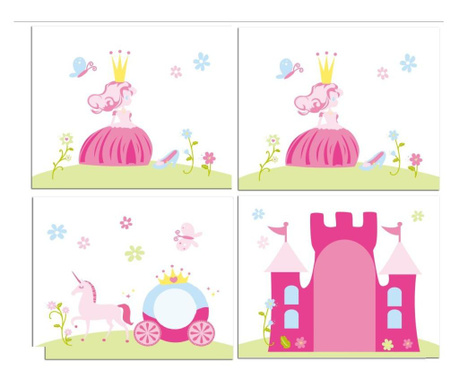Комплект от 3 детски завеси за легло Princess