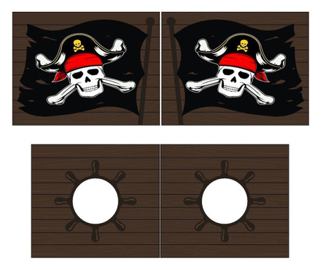 Zestaw 4 zasłon do łóżka dziecięcego Pirates