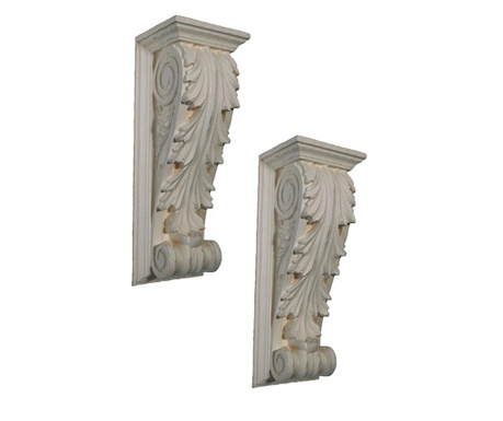 Capitel arhic antichizat lemn masiv  28x10 cm