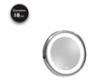 Oglinda cosmetica cu LED Macom, Macom Sensation, ABS, 18x18 cm, argintiu