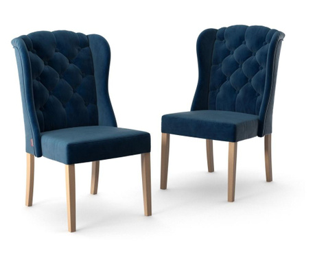 Set 2 scaune Jalouse Maison, Hailey Navy Blue, bleumarin
