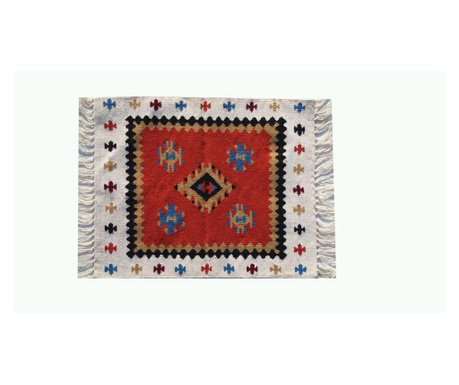 Tesatură decorativă 50 cm x 60 cm realizara manual din lana 100% in razboi de tesut
