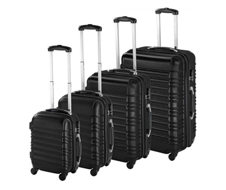 4 kusová sada pevnostěnných kufrů, černá
