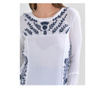 Bluza dama Inart, Kaftan Floral Embroidery, alb