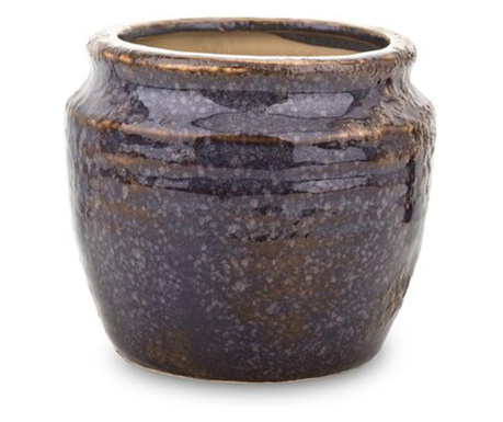 Ghiveci ceramica, mov/maro, 11x12x12 cm