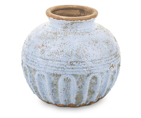 Vaza ceramica, albastru antichizat, 17 cm