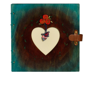 Album foto cu coperti din lemn Home Is Where Heart Is