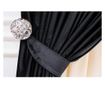 Draperie  din catifea, neagra, cu rejansa, uni , opaca, 200x250 thumbnail 2