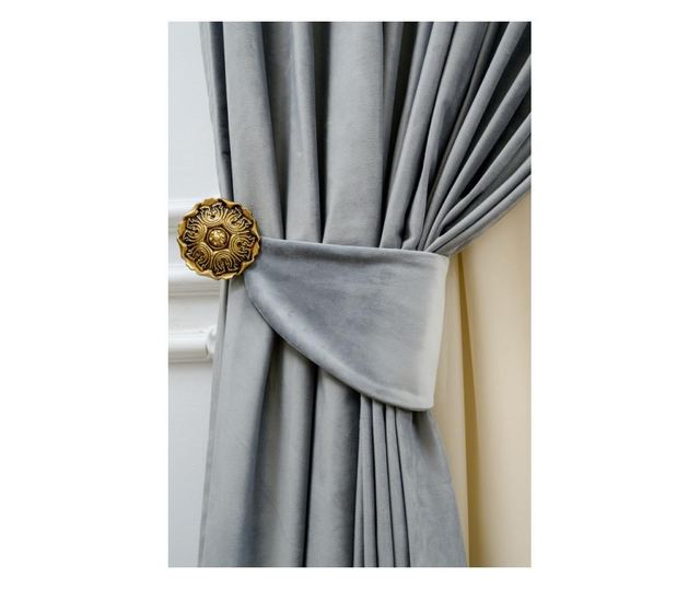 Draperie  din catifea,  gri perlat, cu rejansa, uni , opaca, 140x250