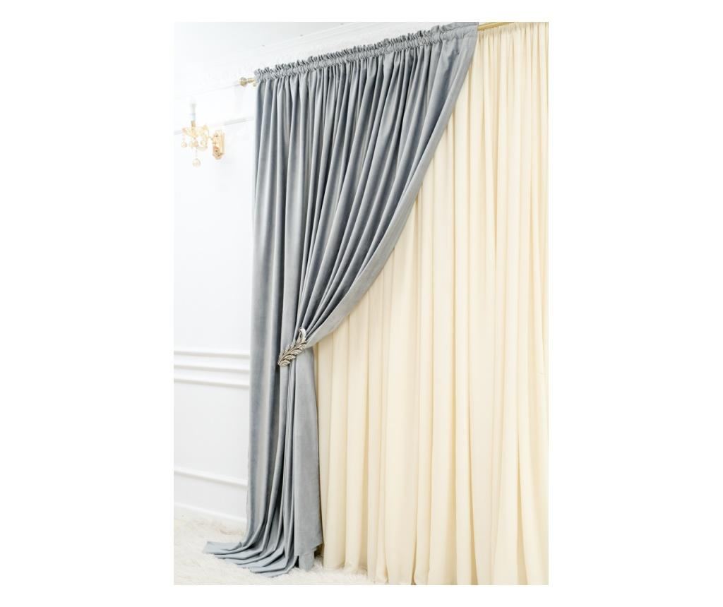 Draperie  din catifea,  gri perlat, cu rejansa, uni , opaca, 400x250 - 4