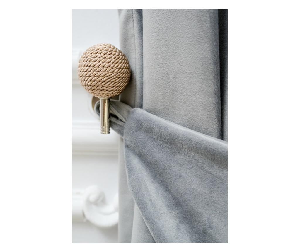 Draperie  din catifea,  gri perlat, cu rejansa, uni , opaca, 140x250 - 7