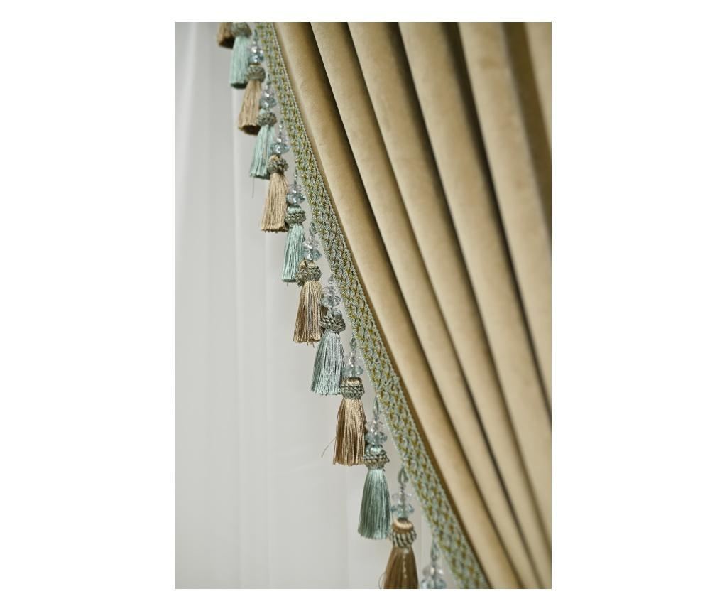 Set de 2 draperii din catifea, cu rejansa , bej-nude, opace, accesorizate 400x250 cm - 2