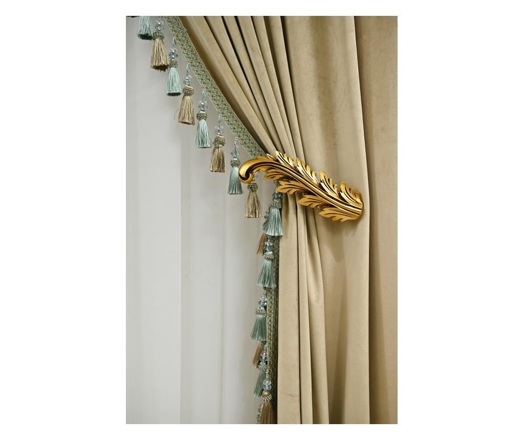 Set de 2 draperii din catifea, cu rejansa , bej-nude, opace, accesorizate 400x250 cm - 3