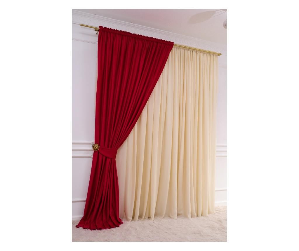 Draperie  din catifea, rosie, cu rejansa, uni , opaca, 200x250 - 3
