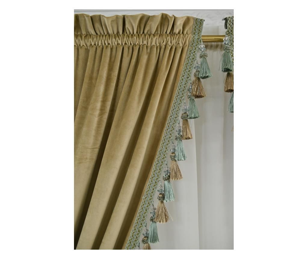 Set de 2 draperii din catifea, cu rejansa , bej-nude, opace, accesorizate 400x250 cm - 4