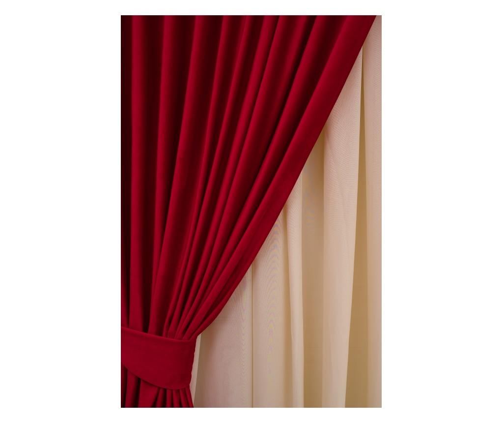 Draperie  din catifea, rosie, cu rejansa, uni , opaca, 200x250 - 4