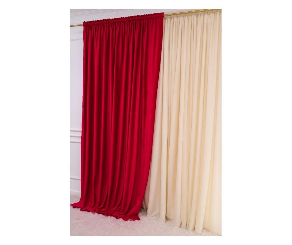 Draperie  din catifea, rosie, cu rejansa, uni , opaca, 200x250 - 6