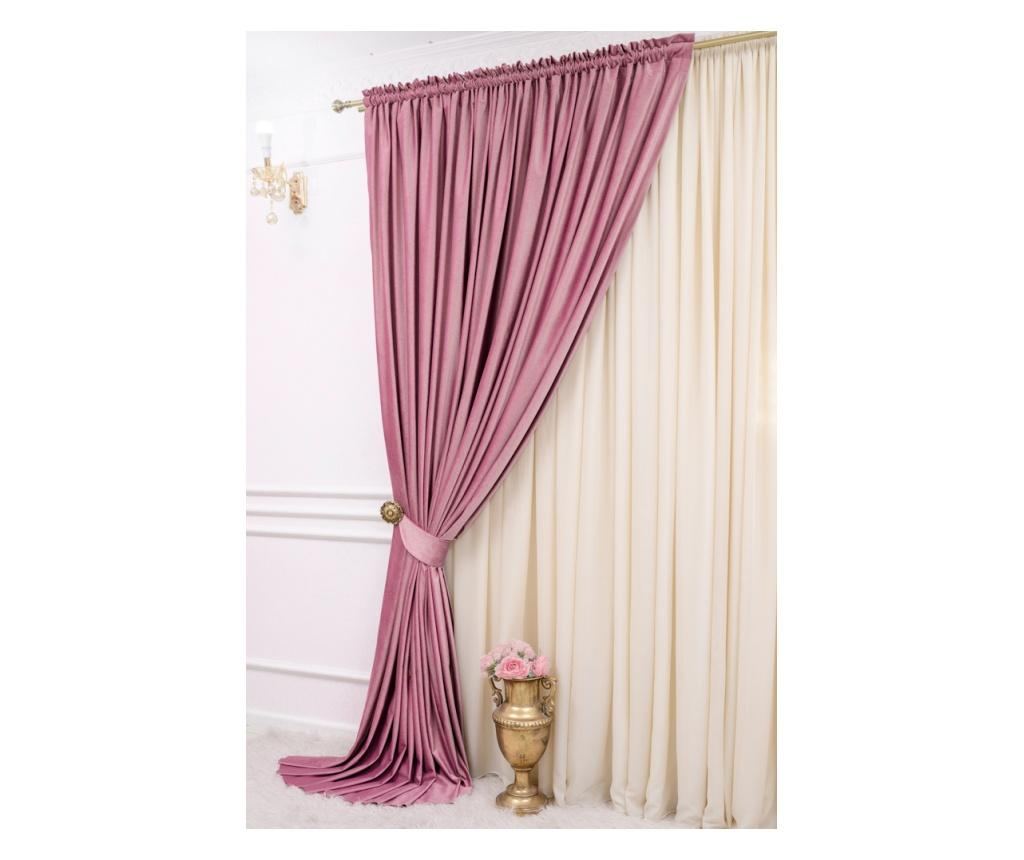 Draperie  din catifea,  roz , cu rejansa, uni , opaca, 400x250 - 2