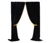 Set od 2 baršunastih zavjesa, neprozirne, s trakom, crne, s dodacima 140x250 cm
