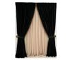 Set od 2 baršunastih zavjesa, neprozirne, s trakom, crne, s dodacima 140x250 cm