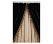 Set od 2 baršunastih zavjesa, neprozirne, s trakom, crne, s dodacima 140x250 cm