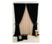 Set od 2 baršunastih zavjesa, neprozirne, s trakom, crne, s dodacima 140x250 cm