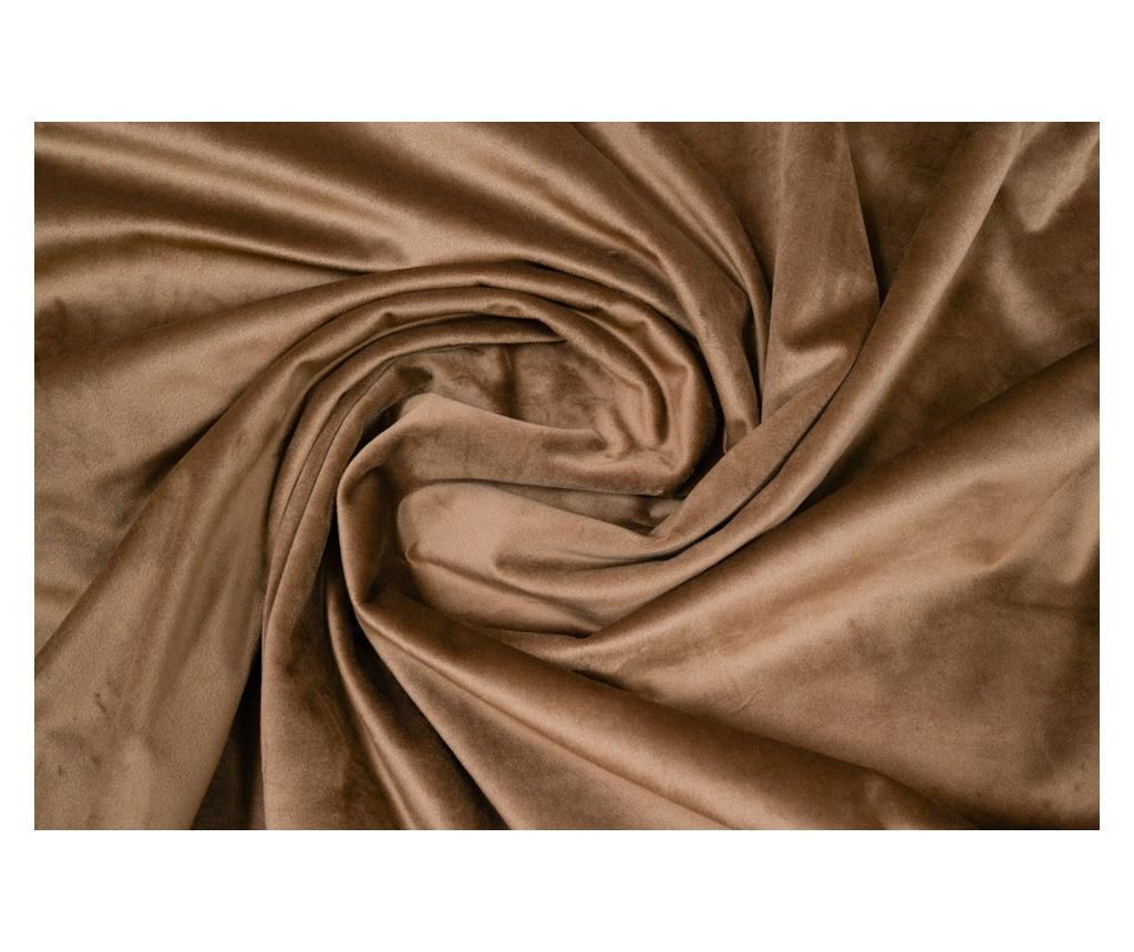 Set de 2 draperii + mantovan din catifea, cu rejansa, maro-scortisoara, opace, 200x250 - 7