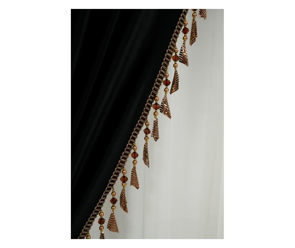 Set de 2 draperii din catifea, cu rejansa,  negru , opace, accesorizare 300x250 cm - 7