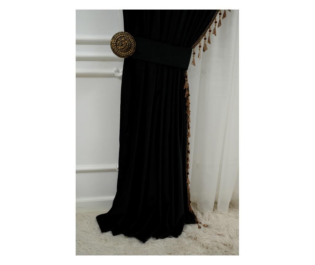 Set de 2 draperii din catifea, cu rejansa,  negru , opace, accesorizare , 400x250 cm - 6