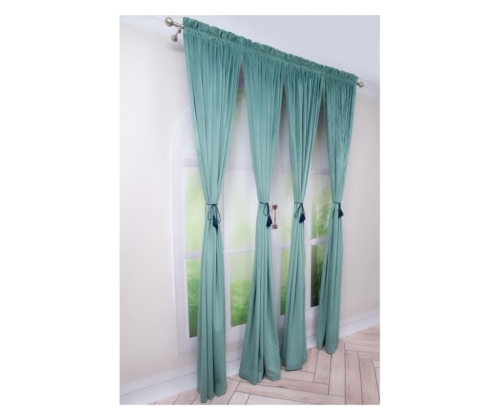 Set  draperii  din catifea,  verde menta, cu rejansa, uni , opaca, 400x250 - 3