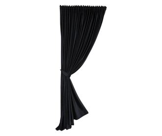 Draperie  din catifea, neagra, cu rejansa, uni , opaca, 140x250