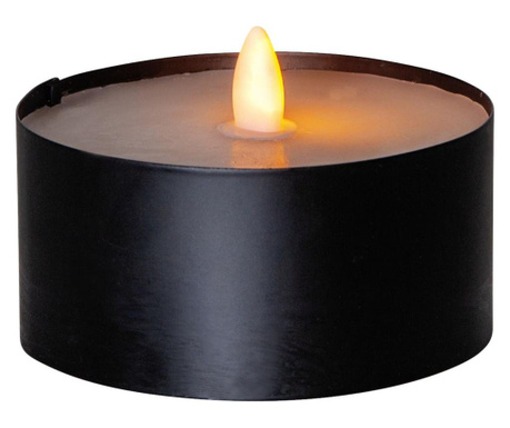 Lumanare cu LED Best Season, Torch Candle, husa: metal, LED, negru, 10x10x7 cm