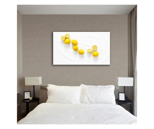Tablou Canvas Premium Art Factory TrueColor, Lamai Pe Masa Alba, Panza pe cadru de lemn, Decoratiuni Casa 50 x 70 cm
