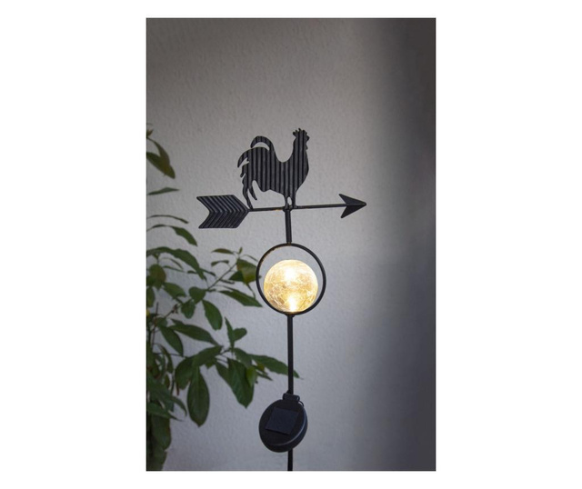 Lampa solara cu LED Best Season, Windy, corp: metal, LED, negru, 25x9x81 cm
