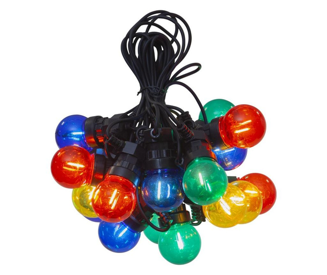 Ghirlanda luminoasa pentru exterior Best Season, Small Circus Filament 20 lights LED, carcasa: plastic, LED, multicolor, 855x5x1