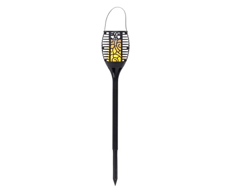 Lampa solara de exterior Best Season, Flame, corp: plastic, LED, negru, 10x10x42 cm
