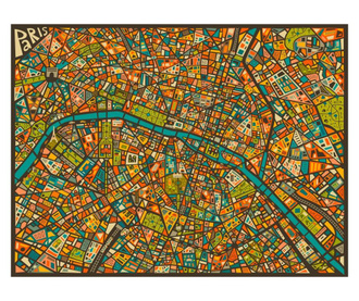 Paris Street Map Poszter 30x40 cm