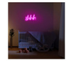 Aplica de perete decorativa Neon Graph, neon benzi PVC, No Bulb, roz, 24x12x2 cm
