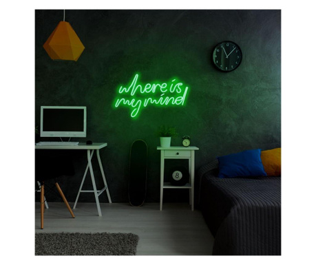 Aplica de perete decorativa Neon Graph, neon benzi PVC, No Bulb, verde, 51x30x2 cm