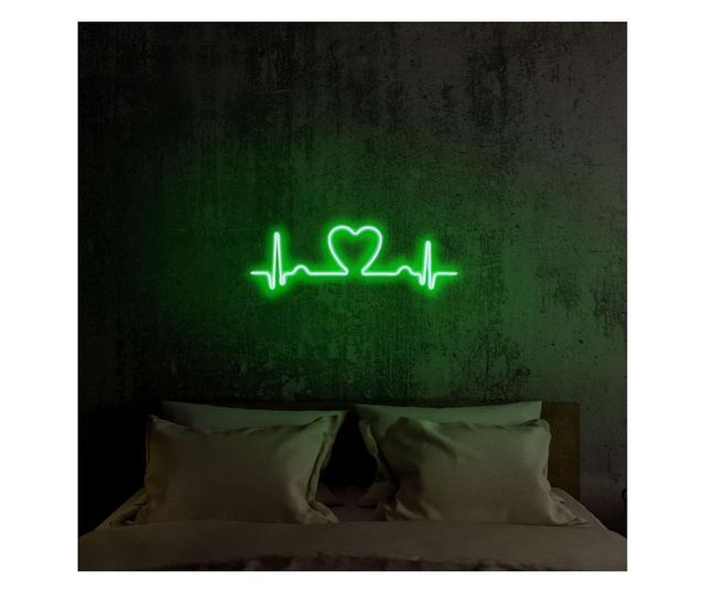 Aplica de perete decorativa Neon Graph, neon benzi PVC, No Bulb, verde, 52x17x2 cm