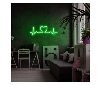 Aplica de perete decorativa Neon Graph, neon benzi PVC, No Bulb, verde, 52x17x2 cm