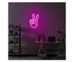 Aplica de perete decorativa Neon Graph, neon benzi PVC, No Bulb, roz, 38x23x2 cm
