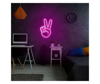 Aplica de perete decorativa Neon Graph, neon benzi PVC, No Bulb, roz, 38x23x2 cm