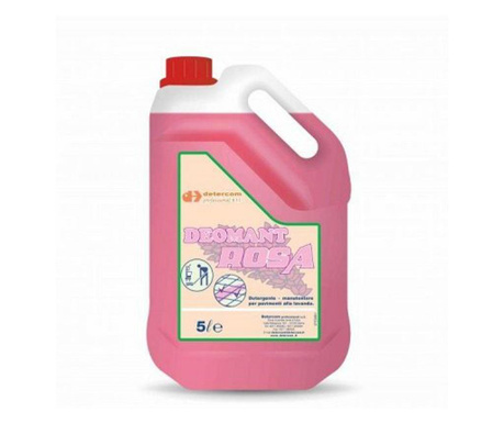 Detergent DEOMANT ROSA, pentru pardoseli, cu parfum de lavanda, concentrat, 5 l