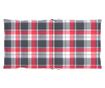 Градински възглавници, 2 бр., червен каре, 100x50x3 см thumbnail 4