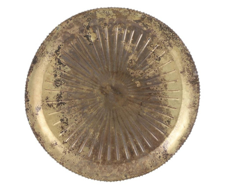 Platou metalic auriu, rotund, 28 cm