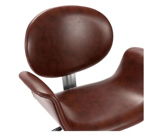 Okretna kuhinjska stolica, 4 kom., smeđa, ekološka koža